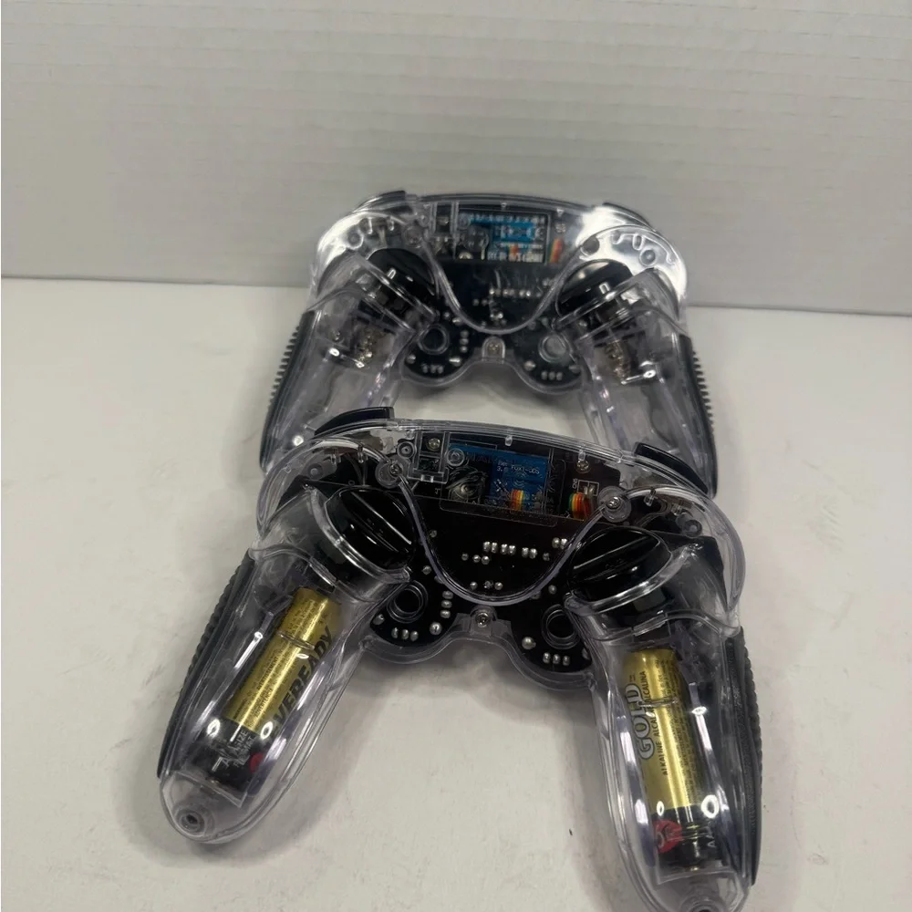 Two Wireless Sony PS2 PlayStation Controller Pelican Chameleon